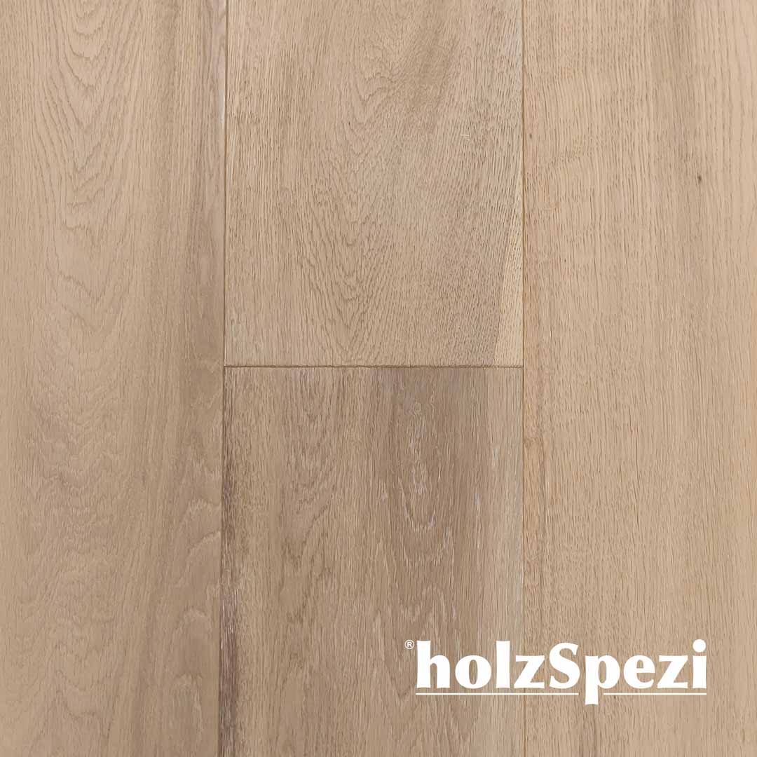 Fertigparkett Landhausdiele Eiche WESER -S-, gebürstet, natur, doppelt weiß geölt