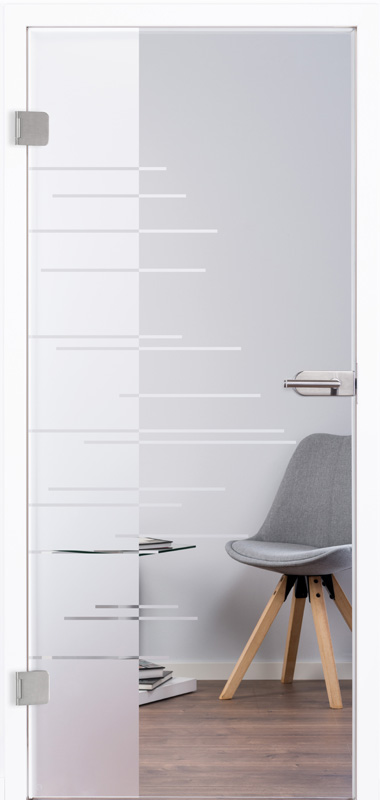 Loft Glastüren mit Motiv PK2 Sandstrahlung