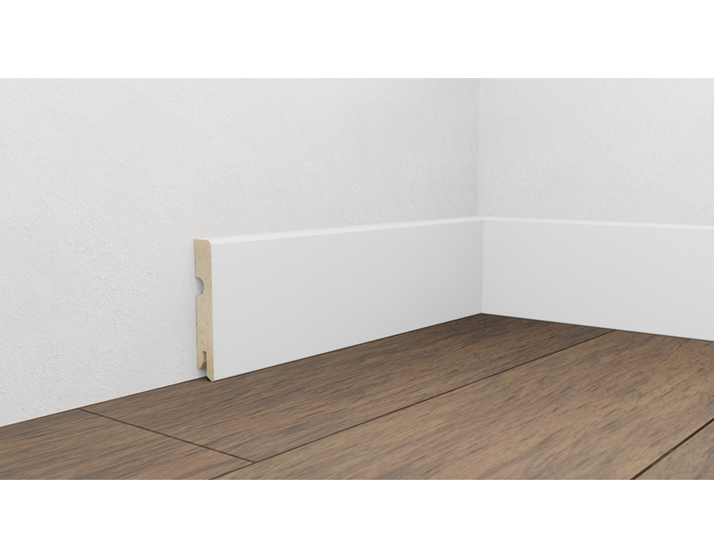 Folierte Fußbodenleiste Weiß Länge: 2,2 m
