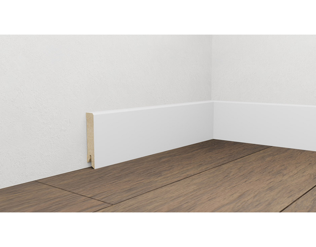 Folierte Fußbodenleiste Weiß Länge: 2,2 m