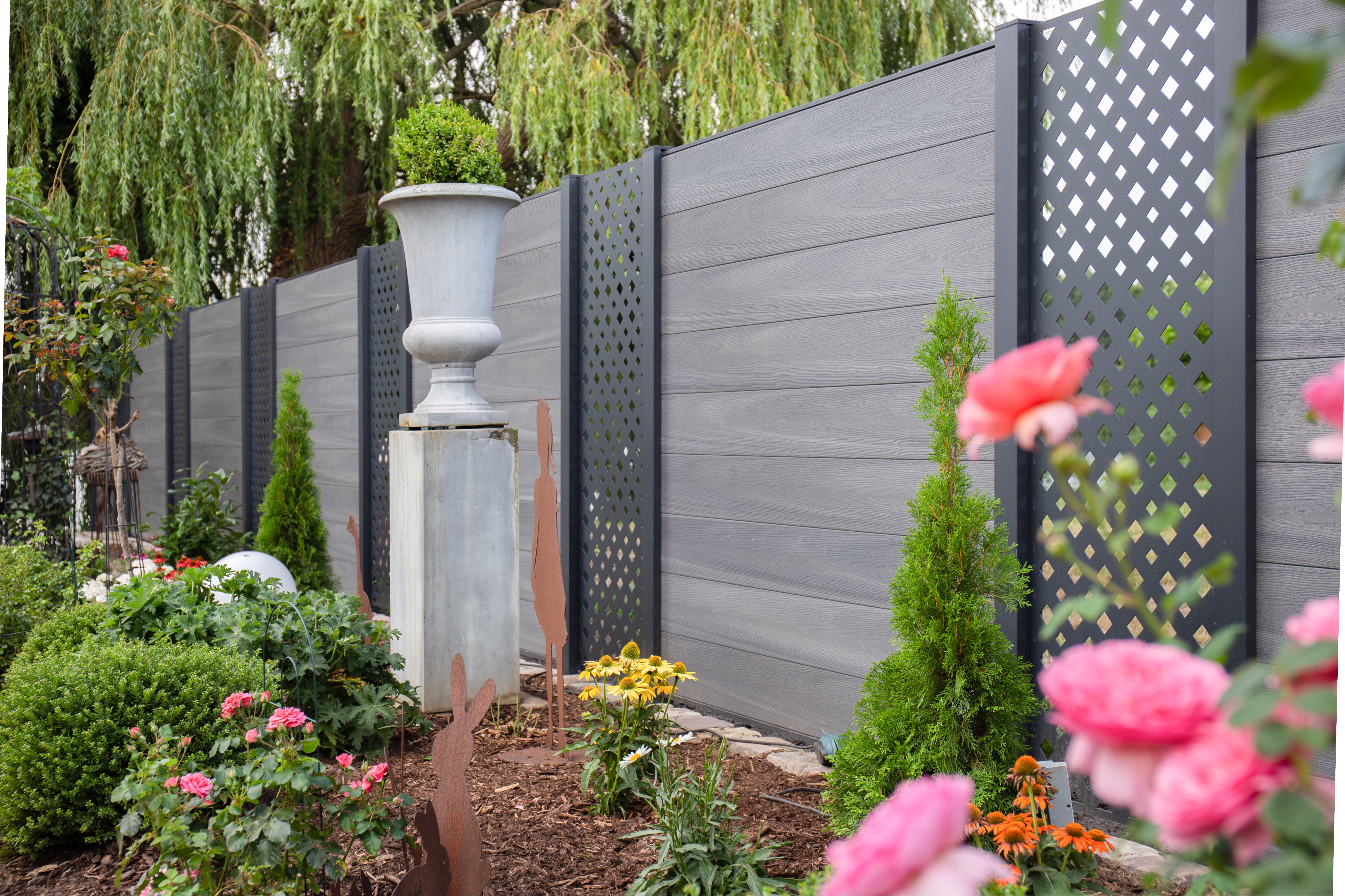 Coex-Steckzaun-Set Kieselgrau