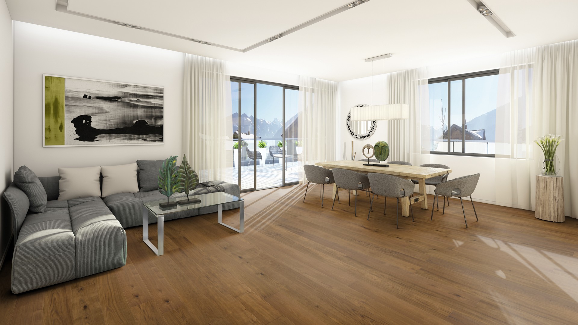 Fertigparkett Landhausdiele Eiche LECH, gebürstet, samtbraun geölt