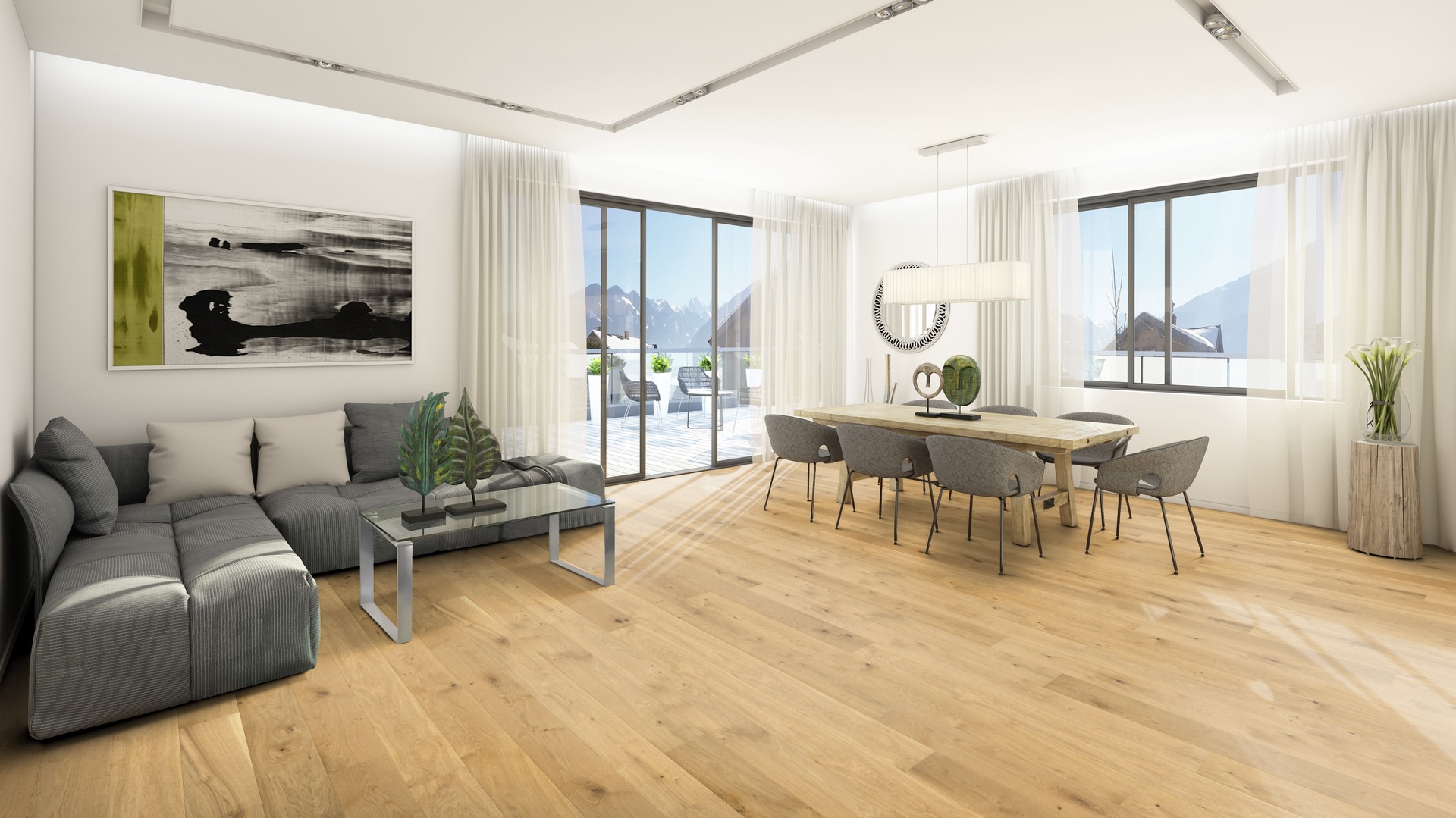 Fertigparkett Landhausdiele Eiche LIPPE, gebürstet, matt lackiert