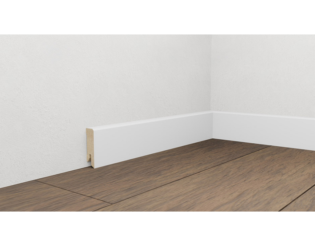 Folierte Fußbodenleiste Weiß Länge: 2,2 m