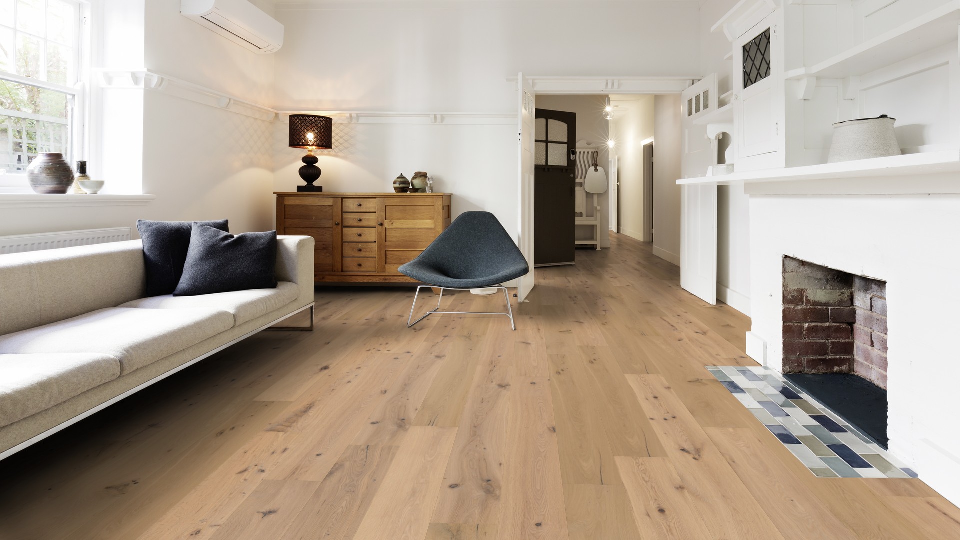 Fertigparkett Landhausdiele Eiche WOLGA -S-, gebürstet, SAFETOP Rohholzoptik