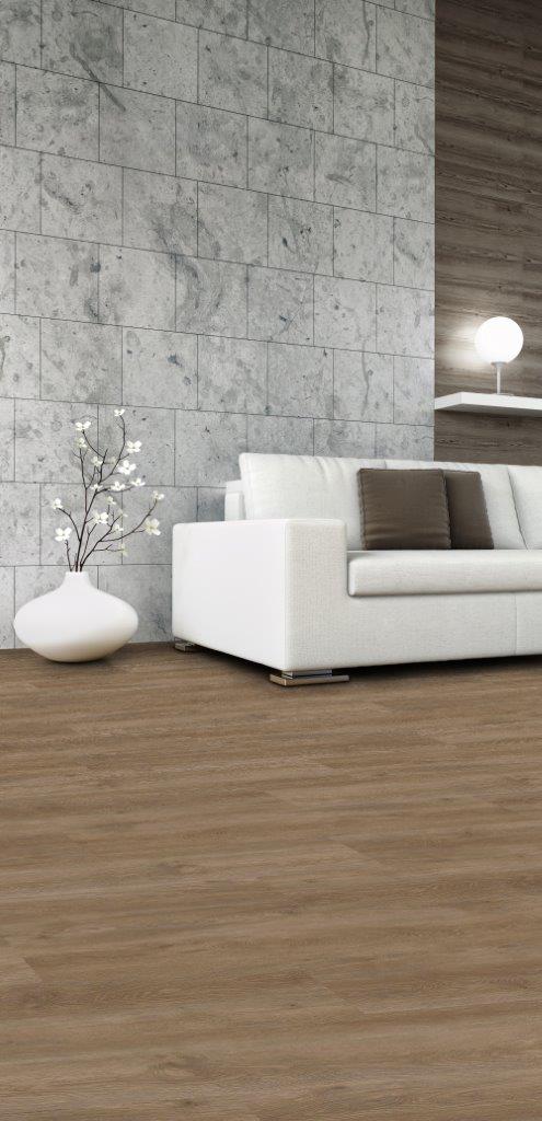 Vinyl Basic KF - Vinyl Klebefliesen Eiche Rimini Zum Verkleben, für Feuchträume, Kl23/32