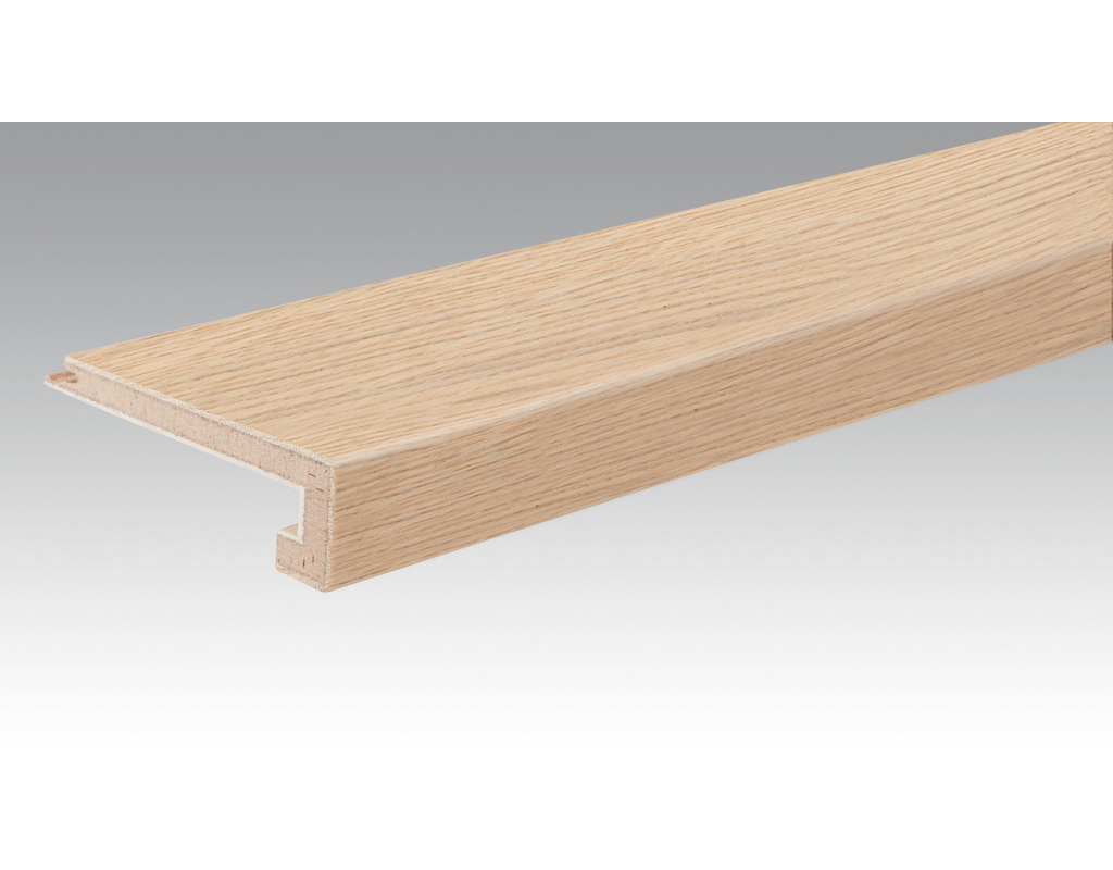 Treppenkante Parkett U-Profil 2150x13mm 9012 Eiche lebhaft cremeweiß