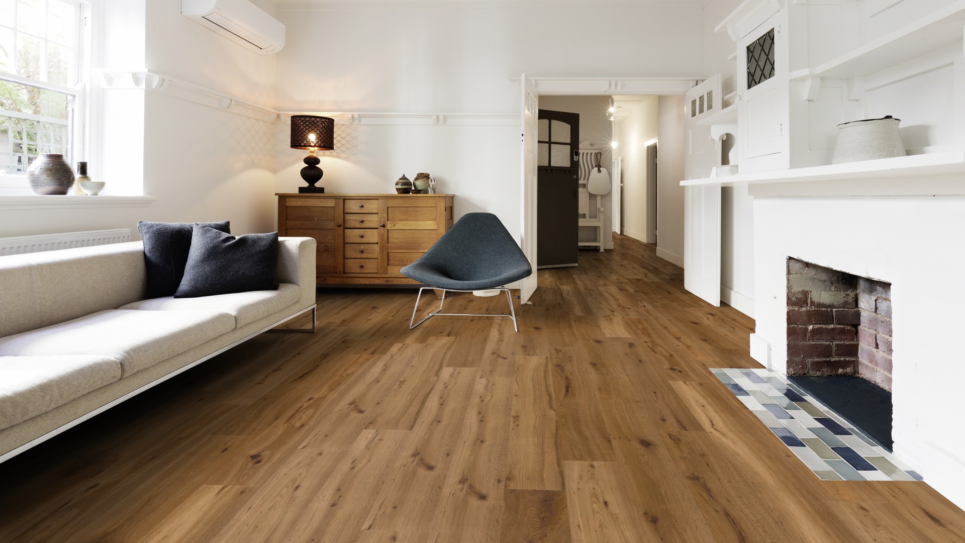 Fertigparkett Landhausdiele Eiche DONAU -S-, gebürstet, natur geölt