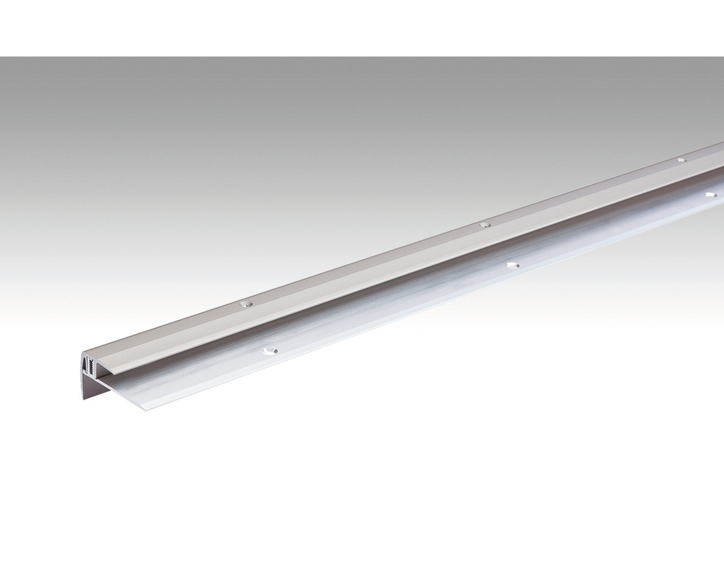 Treppenkantenprofil Typ 203 Edelstahl-Oberfläche 340, (7-16 mm)
