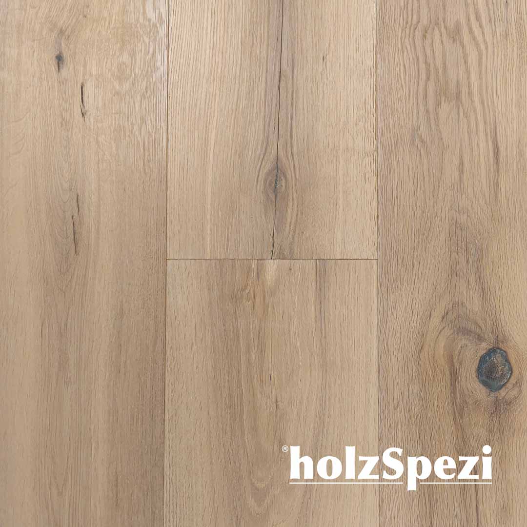 Fertigparkett Landhausdiele Eiche MAIN -S-,  gebürstet, weiß geölt