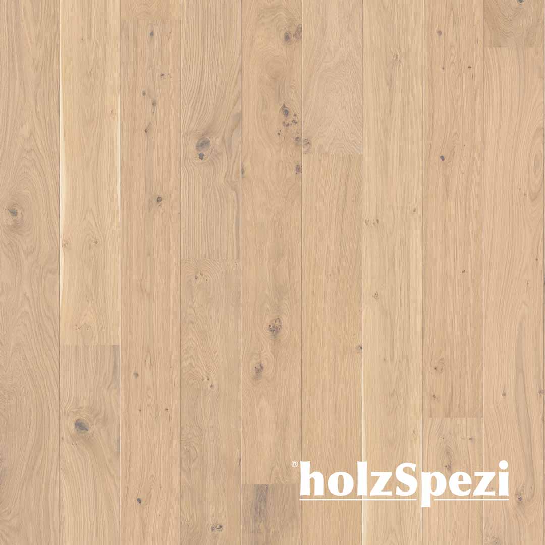 Fertigparkett Landhausdiele Eiche RUHR, gebürstet, weiß geölt