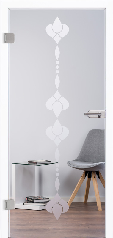 Loft Glastüren mit Motiv PK2 Sandstrahlung