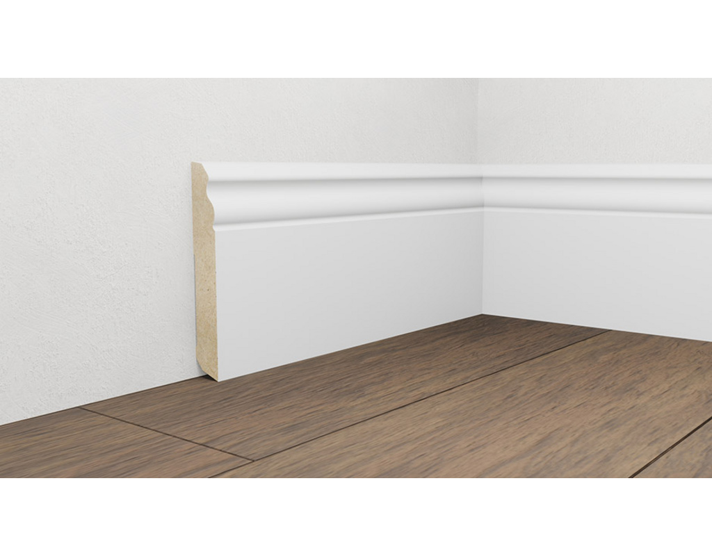 Folierte Fußbodenleiste Weiß Länge: 2,2 m