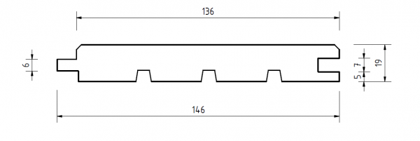 19x146 Faseprofil nord. Fichte U/S